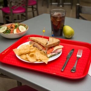 NWT 4 Red BBQ / Cafeteria / Party / 12x16" Serving Tray by Carlisle